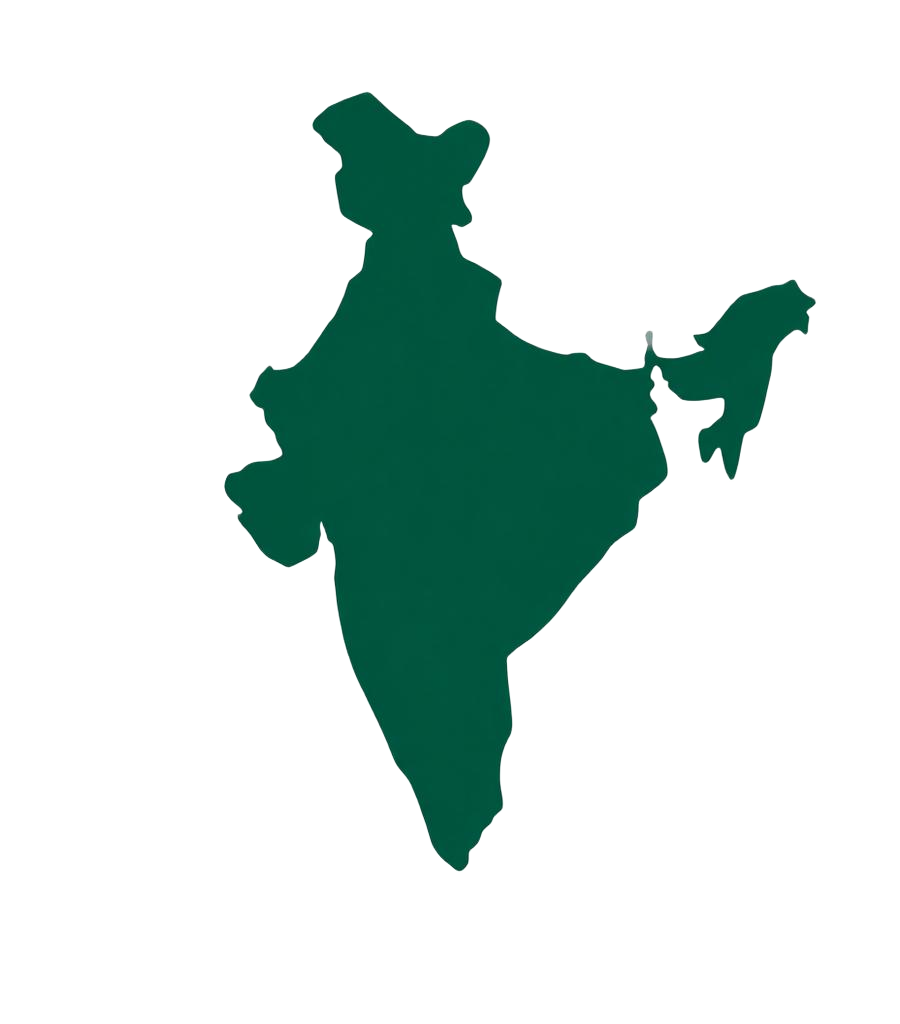Map of India showing Airport Recruitment India operational cities